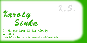 karoly sinka business card